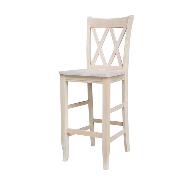 Whitewood Industries Solid Wood Double X-Back Counter Height Dining Stool - 30" Seat Height S-203 - main